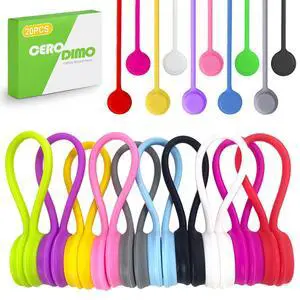 Magnetic Cable Ties, Reusable Silicone Magnetic Cable Ties, Bundling and Organizing, Silicone Cord Ties, Magnetic Cable Organizer, Manager for Office and Fridge Magnets Magnetic Cable Ties, Reusable Silicone Magnetic Cable Ties, Bundling and Organizing, Silicone Cord Ties, Magnetic Cable Organizer, Manager for Office and Fridge Magnets