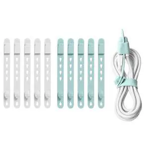Silicone Cable Ties with Built-in Connector Holder, Reusable Cable Management Cord Organizer, Multi-Purpose High Elasticity Cable Straps for Earphone, Phone Charger Silicone Cable Ties with Built-in Connector Holder, Reusable Cable Management Cord Organizer, Multi-Purpose High Elasticity Cable Straps for Earphone, Phone Charger