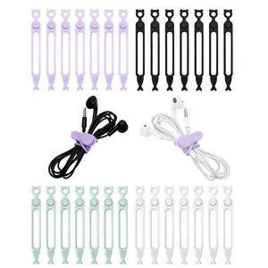Silicone Cable Ties, Cable Cord Organizer Straps for Charging Wire Silicone Cable Ties, Cable Cord Organizer Straps for Charging Wire