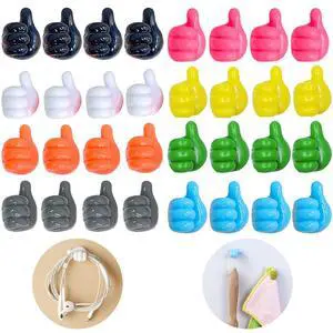 Self Adhesive Thumb Hooks, Waterproof Cable Holder Wire Cord Clip Management, Cute Thumb Cord Holder for Desk, Wall, Key Self Adhesive Thumb Hooks, Waterproof Cable Holder Wire Cord Clip Management, Cute Thumb Cord Holder for Desk, Wall, Key