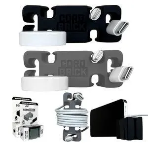 Silicone + Steel Weighted Cord Holders for Nighstand, Cable Wraps for Travel, iPhone Accessories, Small Graduation Gifts for College Students, Guys, Men. Black/Gray Silicone + Steel Weighted Cord Holders for Nighstand, Cable Wraps for Travel, iPhone Accessories, Small Graduation Gifts for College Students, Guys, Men. Black/Gray