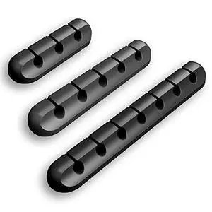 Cable Organizer Clips (3-Pack), Cord Management Adhesive Silicone Wire Holders for Desk, Car & Home Office - Cable Tidy for USB, Charging & Computer Cables - Black Cable Organizer Clips (3-Pack), Cord Management Adhesive Silicone Wire Holders for Desk, Car & Home Office - Cable Tidy for USB, Charging & Computer Cables - Black