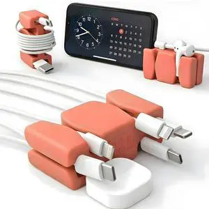 Silicone & Steel Weighted Cord Holder for Bedside. Travel Phone Cable Organizer. Multiuse iPhone Accessory. Small Gift for Him, College Student. Tech Gadget for Teenagers, Boys. Coral Silicone & Steel Weighted Cord Holder for Bedside. Travel Phone Cable Organizer. Multiuse iPhone Accessory. Small Gift for Him, College Student. Tech Gadget for Teenagers, Boys. Coral