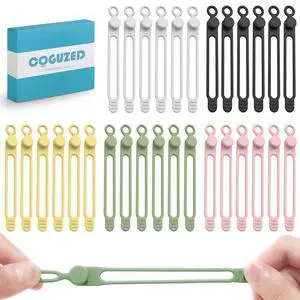 Silicone Cable Ties, Reusable Cable Management Organizer, Multipurpose Elastic Cord Organizer for Bundling and Fastening Cables, Wires, Charger, Home, Office, Kitchen, School (5 Colors) Silicone Cable Ties, Reusable Cable Management Organizer, Multipurpose Elastic Cord Organizer for Bundling and Fastening Cables, Wires, Charger, Home, Office, Kitchen, School (5 Colors)