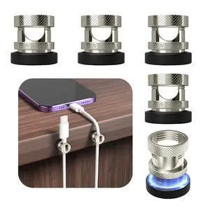 Magnetic Cable Clips 6Pcs, Stainless Steel Cord Anchor, Metal Silver Magnetic Cable Clips 6Pcs, Stainless Steel Cord Anchor, Metal Silver
