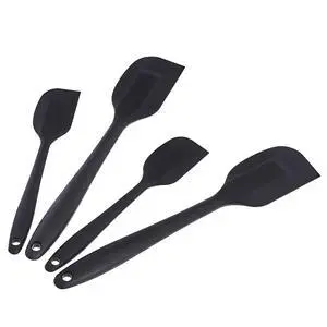 Non-Stick Heat Resistant Silicone Spatula Set, Dishwasher Safe, BPA Free, Food Grade, 2 Small & 2 Large, Black, Pack of 4 Non-Stick Heat Resistant Silicone Spatula Set, Dishwasher Safe, BPA Free, Food Grade, 2 Small & 2 Large, Black, Pack of 4