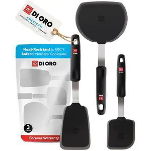 Spatulas for Kitchen Use - Forever Warranty - 600°F Heat-Resistant Silicone - Turner Spatula Set for Cooking - BPA Free Wide Pancake Spatulas - Egg Flippers for Nonstick Cookware Safe (3pc) Spatulas for Kitchen Use - Forever Warranty - 600°F Heat-Resistant Silicone - Turner Spatula Set for Cooking - BPA Free Wide Pancake Spatulas - Egg Flippers for Nonstick Cookware Safe (3pc)