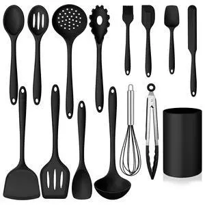 Silicone Cooking Utensil Set, 15pcs Kitchen Utensils with Holder Silicone Cooking Utensil Set, 15pcs Kitchen Utensils with Holder