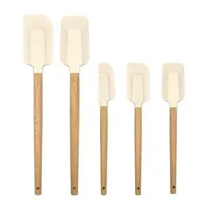 Wooden Handle Silicone Spatula Set - Heat Resistant up to 428°F.Baking Spatulas for Batter Mixing, Cooking, Jar Scraping, Frosting & More | BPA FREE Gadgets for Non-Stick Cookware Wooden Handle Silicone Spatula Set - Heat Resistant up to 428°F.Baking Spatulas for Batter Mixing, Cooking, Jar Scraping, Frosting & More | BPA FREE Gadgets for Non-Stick Cookware