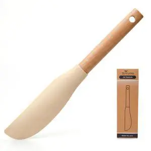 Long Silicone Jar Spatula with Natural Beechwood Handle, Flexible Deep Jar Scraper & Blender Spatula, Removable Soft Contour Head for Sourdough Starter Crocks, Peanut Butter or Jams Long Silicone Jar Spatula with Natural Beechwood Handle, Flexible Deep Jar Scraper & Blender Spatula, Removable Soft Contour Head for Sourdough Starter Crocks, Peanut Butter or Jams