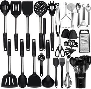 Silicone Cooking Utensils Set BPA Free 446°F Heat Resistant Silicone Cooking Utensils Set BPA Free 446°F Heat Resistant