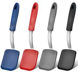 Silicone Spatula, Heat Resistant Silicone Cookie Spatula Turner, No Scratch Flipper Baking Utensils, Small Spatulas Turner for Nonstick Cookware, Pancake (Gray, Blue, Black, Red) Silicone Spatula, Heat Resistant Silicone Cookie Spatula Turner, No Scratch Flipper Baking Utensils, Small Spatulas Turner for Nonstick Cookware, Pancake (Gray, Blue, Black, Red)