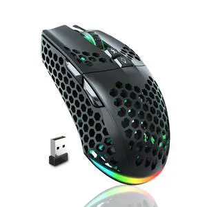 Honeycomb Shell Gaming Mouse Wireless,Tri-Modes BT/2.4G Wireless/Type-C Wired Gamer Mouse with 2 Side Buttons, Macro Programmable and RGB Light for PC/Mac/Laptop,Black Honeycomb Shell Gaming Mouse Wireless,Tri-Modes BT/2.4G Wireless/Type-C Wired Gamer Mouse with 2 Side Buttons, Macro Programmable and RGB Light for PC/Mac/Laptop,Black