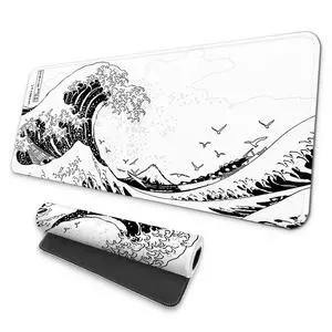 Large Gaming Mouse Pad, Full Keyboard Mat, Long Laptop Mousepad, Computer Mouse Mat for Home and Office, Anti-Slip Rubber Base, 31.5 x 11.8 Inches (White Sea Wave) Large Gaming Mouse Pad, Full Keyboard Mat, Long Laptop Mousepad, Computer Mouse Mat for Home and Office, Anti-Slip Rubber Base, 31.5 x 11.8 Inches (White Sea Wave)