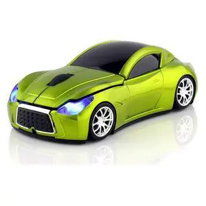 Car Mouse Wireless Sports Car Shaped Mouse 2.4GHz LED Light Shining Surface Decoration Desktop Laptop Computer Mice Optical (Green) Car Mouse Wireless Sports Car Shaped Mouse 2.4GHz LED Light Shining Surface Decoration Desktop Laptop Computer Mice Optical (Green)