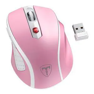 Wireless Mouse for Laptop - Ergonomic Plus Computer USB Cordless Mice, Ergo Grips, Lightspeed 5-Level 2400 DPI, 16 Months Battery, Portable for PC Mac Chromebook, 6 Button, Flamingo Pink Wireless Mouse for Laptop - Ergonomic Plus Computer USB Cordless Mice, Ergo Grips, Lightspeed 5-Level 2400 DPI, 16 Months Battery, Portable for PC Mac Chromebook, 6 Button, Flamingo Pink