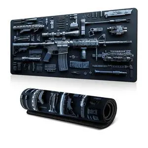 Large Gaming Mouse Pad Military Weapon Pattern Non-Slip Desk Mat Large Gaming Mouse Pad Military Weapon Pattern Non-Slip Desk Mat