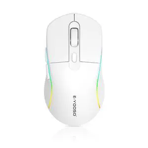 Wireless Gaming Mouse, 10,000 DPI, 6 Programmable Buttons, White Wireless Gaming Mouse, 10,000 DPI, 6 Programmable Buttons, White