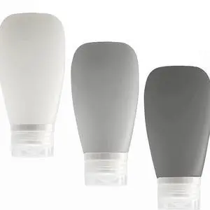 Travel Bottles for Toiletries, TSA Approved 3oz (90ml) Leak Proof Silicone Refillable Squeeze Travel Size Containers BPA Free for Cleansers, Lotions, Shampoo 3-pk (Black-Gray-White) Travel Bottles for Toiletries, TSA Approved 3oz (90ml) Leak Proof Silicone Refillable Squeeze Travel Size Containers BPA Free for Cleansers, Lotions, Shampoo 3-pk (Black-Gray-White)