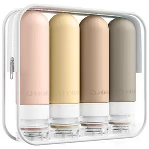 Travel Bottles for Toiletries, Original Patented Leak Proof Travel Size Containers, 3 oz Tsa Approved Silicone Shampoo and Conditioner Bottles, 4 Pack, Brown Travel Bottles for Toiletries, Original Patented Leak Proof Travel Size Containers, 3 oz Tsa Approved Silicone Shampoo and Conditioner Bottles, 4 Pack, Brown