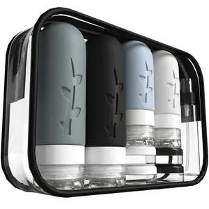 Travel Bottles Kit (16 Pack) - TSA Approved, Leak Proof Silicone Squeezable Containers for Toiletries. Complete Set with Jars, Sprayers & Bag (Black) Travel Bottles Kit (16 Pack) - TSA Approved, Leak Proof Silicone Squeezable Containers for Toiletries. Complete Set with Jars, Sprayers & Bag (Black)