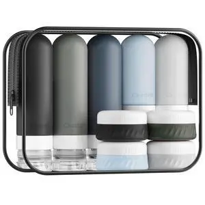 Travel Bottles for Toiletries, Original Patented, TSA Approved Travel Size Containers, Leak Proof Silicone Shampoo and Conditioner Bottles Women & Men, Airplane Essentials, Black Travel Bottles for Toiletries, Original Patented, TSA Approved Travel Size Containers, Leak Proof Silicone Shampoo and Conditioner Bottles Women & Men, Airplane Essentials, Black