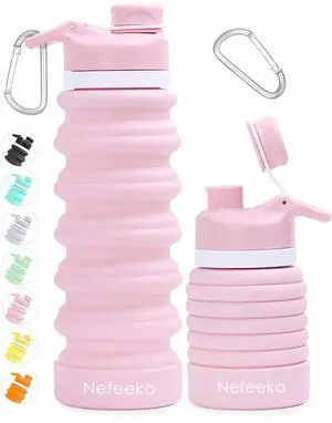 Collapsible Water Bottle, 26oz Silicone Foldable Water Bottles Collapsible Water Bottle, 26oz Silicone Foldable Water Bottles