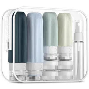 Travel Bottles Set, TSA Approved Leak Proof Silicone Squeezable Containers for Toiletries, Refillable Travel Accessories for Conditioner, Shampoo, Lotion & Body Wash Accessories Travel Bottles Set, TSA Approved Leak Proof Silicone Squeezable Containers for Toiletries, Refillable Travel Accessories for Conditioner, Shampoo, Lotion & Body Wash Accessories