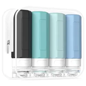 Travel Bottles for Toiletries, Tsa Approved 3oz Travel Size Containers, Leak Proof Travel Size Toiletries Bottles Silicone, BPA Free Refillable Shampoo Conditioners Essentials Kit, Gray Travel Bottles for Toiletries, Tsa Approved 3oz Travel Size Containers, Leak Proof Travel Size Toiletries Bottles Silicone, BPA Free Refillable Shampoo Conditioners Essentials Kit, Gray