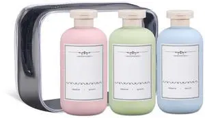 Plastic Leak Proof Travel Bottles for Toiletries, TSA Approved Travel Size Containers, Squeeze Bottles Refillable for Shampoo, Lotion & Body Wash (Blue+Pink+Green, 6.7 oz) Plastic Leak Proof Travel Bottles for Toiletries, TSA Approved Travel Size Containers, Squeeze Bottles Refillable for Shampoo, Lotion & Body Wash (Blue+Pink+Green, 6.7 oz)