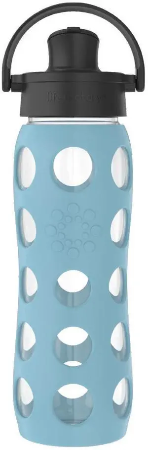 Glass Water Bottle with Active Cap, Denim Glass Water Bottle with Active Cap, Denim