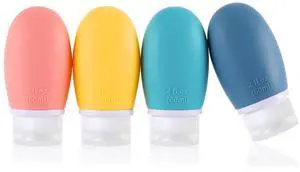 Leak Proof Silicone Travel Bottles,4 Pack 2oz Liquid Squeezable Refillable Portable Travel Accessories/Cosmetic Containers,BPA Free,Travel Size Bottles for Toiletries Shampoo Conditioner Lotion Leak Proof Silicone Travel Bottles,4 Pack 2oz Liquid Squeezable Refillable Portable Travel Accessories/Cosmetic Containers,BPA Free,Travel Size Bottles for Toiletries Shampoo Conditioner Lotion