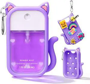 Cat Silicone Case for Touchland Hand Sanitizer Spray with Keychain, Compatible with Power Mist & Glow Mist 1 FL Oz/30ML for Touchland Case, with Charms Accessory Cute Travel Cover Sleeve Purple Cat Silicone Case for Touchland Hand Sanitizer Spray with Keychain, Compatible with Power Mist & Glow Mist 1 FL Oz/30ML for Touchland Case, with Charms Accessory Cute Travel Cover Sleeve Purple