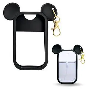 Mouse Design Silicone Case Compatible with Touchland Hand Sanitizer Spray 1 fl oz, Silicone Protective Case Holder with Keychain for Power Mist and Glow Mist, Black Mouse Design Silicone Case Compatible with Touchland Hand Sanitizer Spray 1 fl oz, Silicone Protective Case Holder with Keychain for Power Mist and Glow Mist, Black
