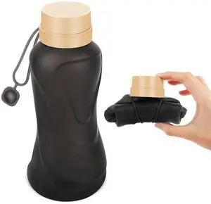 Collapsible Water Bottles,650ml,Leak Proof,Reuseable BPA Free Silicone Foldable Water Bottles,Durable Lightweight for Travel Gym Camping Hiking,Compact Size Portable Sports Water Bottle (Black) Collapsible Water Bottles,650ml,Leak Proof,Reuseable BPA Free Silicone Foldable Water Bottles,Durable Lightweight for Travel Gym Camping Hiking,Compact Size Portable Sports Water Bottle (Black)