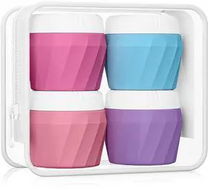 Travel Containers for Toiletries, Premium Silicone Cosmetic Cream Jars, TSA Approved Leak-Proof Refillable Travel Size Toiletries with Clear Bag for Cosmetic Face Body Cream (Vibrant, 1OZ) Travel Containers for Toiletries, Premium Silicone Cosmetic Cream Jars, TSA Approved Leak-Proof Refillable Travel Size Toiletries with Clear Bag for Cosmetic Face Body Cream (Vibrant, 1OZ)