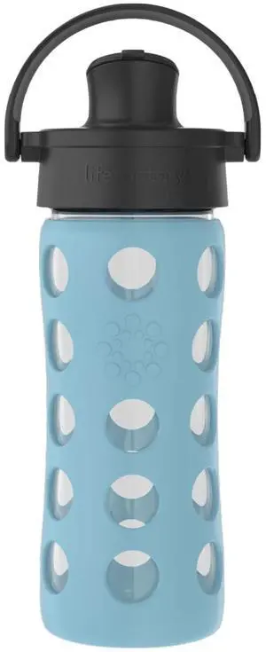 Glass Water Bottle with Active Cap, Denim Glass Water Bottle with Active Cap, Denim
