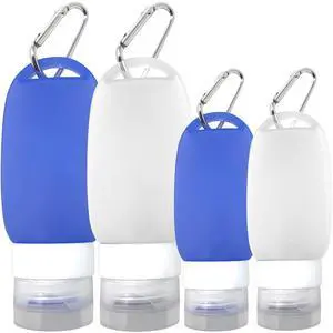 Silicone Travel Bottle Set, TSA Approved, Leak-Proof Squeeze Bottles for Shampoo, Lotion & Liquids (2 oz & 1.4 oz), Refillable Containers with Carabiner Clips for Easy Carry Silicone Travel Bottle Set, TSA Approved, Leak-Proof Squeeze Bottles for Shampoo, Lotion & Liquids (2 oz & 1.4 oz), Refillable Containers with Carabiner Clips for Easy Carry