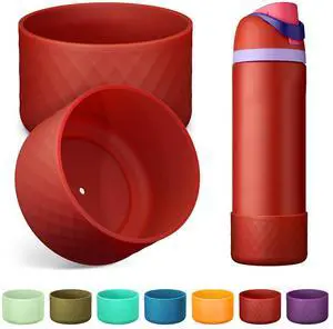 Silicone Water Bottle Boot for Owala 24 Oz, Anti-Slip Protective Sleeve Bottom Bumper Protector for FreeSip, Twist, and Flip Stainless Steel Water Bottles (Dark Red) Silicone Water Bottle Boot for Owala 24 Oz, Anti-Slip Protective Sleeve Bottom Bumper Protector for FreeSip, Twist, and Flip Stainless Steel Water Bottles (Dark Red)