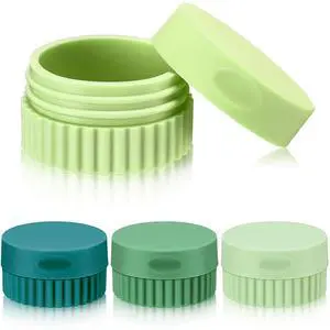 Travel Containers for Toiletries 0.68 Oz/20 ml Small Silicone Cream Jar with Lid Mini Leakproof Lotion Jar Refillable Travel Cosmetic Container for Face Body Skin Cream (Green Color) Travel Containers for Toiletries 0.68 Oz/20 ml Small Silicone Cream Jar with Lid Mini Leakproof Lotion Jar Refillable Travel Cosmetic Container for Face Body Skin Cream (Green Color)