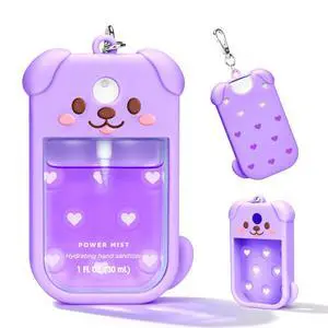 Dog Silicone Case for Touchland Hand Sanitizer Spray with Keychain, Compatible with Power Mist & Glow Mist 1 FL Oz/30ML for Touchland Case, Cute Travel Cover Sleeve Purple Dog Silicone Case for Touchland Hand Sanitizer Spray with Keychain, Compatible with Power Mist & Glow Mist 1 FL Oz/30ML for Touchland Case, Cute Travel Cover Sleeve Purple