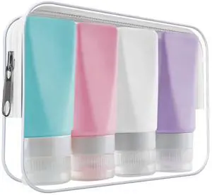 Travel Bottles Leak Proof,3 oz TSA Approved Silicone Squeezable, Refillable Containers Set for Toiletries Shampoo Conditioner Lotion Travel Bottles Leak Proof,3 oz TSA Approved Silicone Squeezable, Refillable Containers Set for Toiletries Shampoo Conditioner Lotion