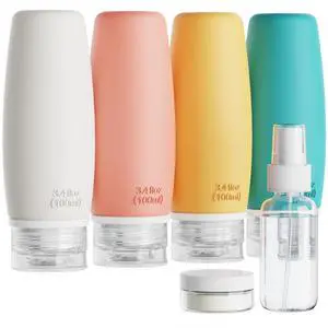 TSA Approved Travel Bottles Set - 3.4 oz Silicone Containers TSA Approved Travel Bottles Set - 3.4 oz Silicone Containers