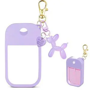 Silicone Case Compatible with Touchland Hand Sanitizer Spray, Protective Case with Keychain for Power Mist and Glow Mist 1 fl oz 30ml, Hand Sanitizer Spray Accessory purple Silicone Case Compatible with Touchland Hand Sanitizer Spray, Protective Case with Keychain for Power Mist and Glow Mist 1 fl oz 30ml, Hand Sanitizer Spray Accessory purple