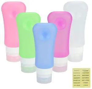 Approved Travel Bottles Sets, 3 Ounce Leakproof Silicone Toiletry Tubes Travel Containers Travel Size Bottles Portable Leakproof for Shampoo Lotion Toiletries Approved Travel Bottles Sets, 3 Ounce Leakproof Silicone Toiletry Tubes Travel Containers Travel Size Bottles Portable Leakproof for Shampoo Lotion Toiletries