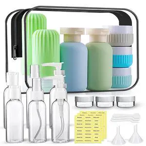 Travel Bottles for Toiletries, 25 Pack TSA Approved Travel Size Containers for Toiletries, Leak Proof Refillable & Squeezable Toiletry Bottles Kit with Clear Bag for Shampoo Lotion Cream Conditioner Travel Bottles for Toiletries, 25 Pack TSA Approved Travel Size Containers for Toiletries, Leak Proof Refillable & Squeezable Toiletry Bottles Kit with Clear Bag for Shampoo Lotion Cream Conditioner