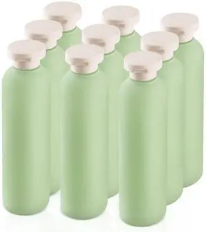 8.8 oz/260ml Plastic Travel Shampoo Bottle,9 Pack Green Empty Refillable Squeeze Bottles with Flip Cap,Lotion Container for Cream,Toiletries,Conditioner-Free Silicone Funnel 8.8 oz/260ml Plastic Travel Shampoo Bottle,9 Pack Green Empty Refillable Squeeze Bottles with Flip Cap,Lotion Container for Cream,Toiletries,Conditioner-Free Silicone Funnel