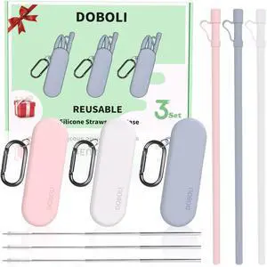 Reusable Straws with Case,12 inch Long Silicone Reusable Straws with Case, Portable Straw Foldable Drinking Travel Straw, Compatible with Stanley Owala 40 oz 30 oz Cup Tumbler 3 Set Reusable Straws with Case,12 inch Long Silicone Reusable Straws with Case, Portable Straw Foldable Drinking Travel Straw, Compatible with Stanley Owala 40 oz 30 oz Cup Tumbler 3 Set