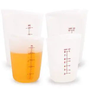 Silicone Flexible Measuring Cups with Marking, 2 Pack 8 Ounces(1-cup) and 2 Pack 16 Ounces(2-cup) Squeeze and Pour Silicone Measuring Cup Set Silicone Flexible Measuring Cups with Marking, 2 Pack 8 Ounces(1-cup) and 2 Pack 16 Ounces(2-cup) Squeeze and Pour Silicone Measuring Cup Set