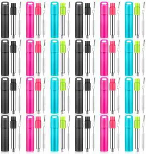 Metal Reusable Straw Travel with Case Collapsible Foldable Portable Retractable Drinking Straw Stainless Steel Silicone Tip and Cleaning Brush Long for Cruise Ship Gift Metal Reusable Straw Travel with Case Collapsible Foldable Portable Retractable Drinking Straw Stainless Steel Silicone Tip and Cleaning Brush Long for Cruise Ship Gift